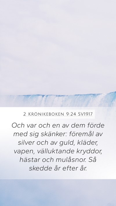 2 Krönikeboken 9:24 SV1917 Bible Verse Image