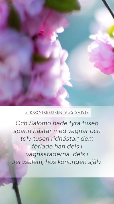 2 Krönikeboken 9:25 SV1917 Bible Verse Image