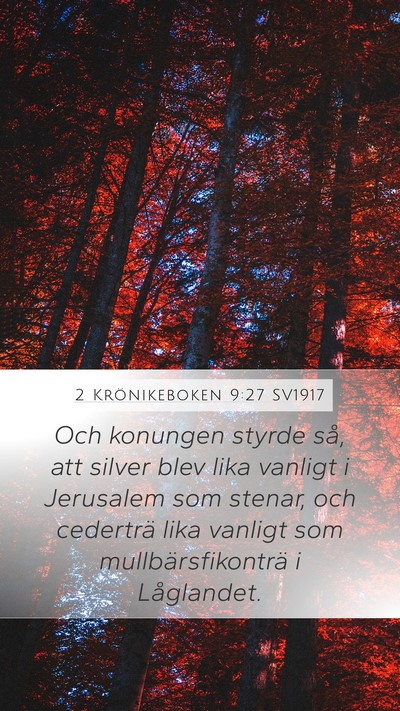2 Krönikeboken 9:27 SV1917 Bible Verse Image