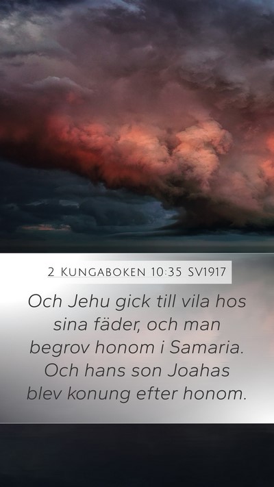 2 Kungaboken 10:35 SV1917 Bible Verse Image