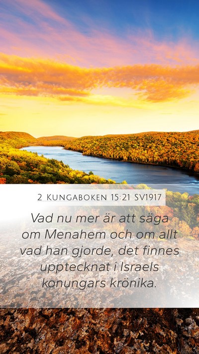 2 Kungaboken 15:21 SV1917 Bible Verse Image