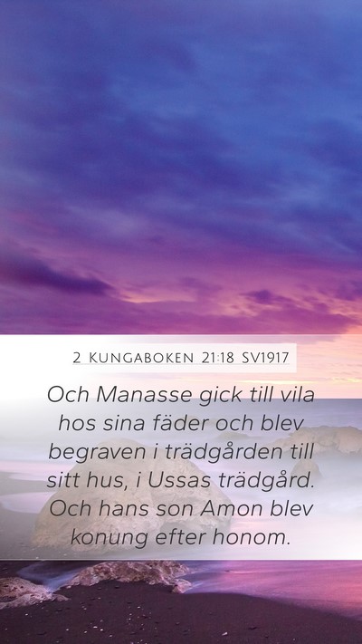 2 Kungaboken 21:18 SV1917 Bible Verse Image