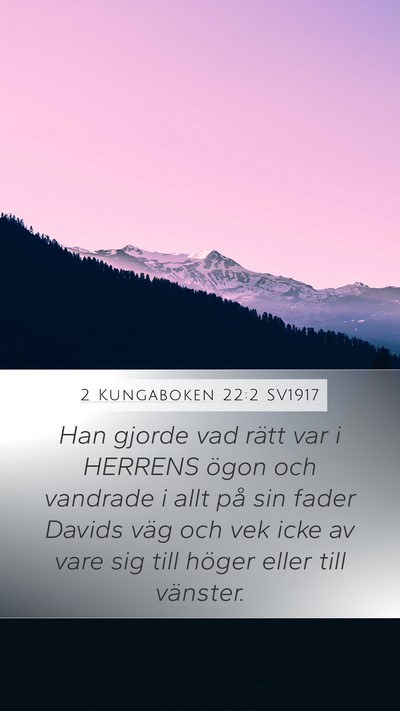 2 Kungaboken 22:2 SV1917 Bible Verse Image