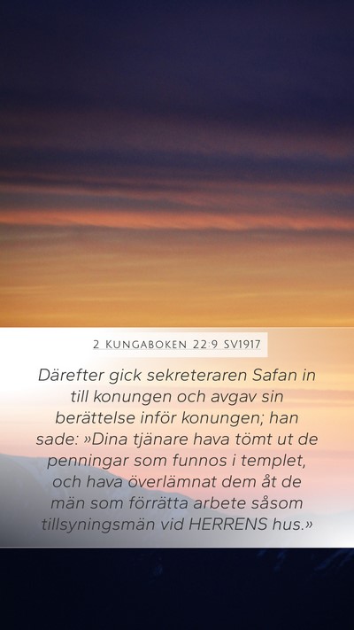 2 Kungaboken 22:9 SV1917 Bible Verse Image