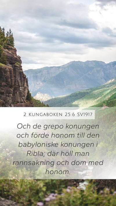 2 Kungaboken 25:6 SV1917 Bible Verse Image