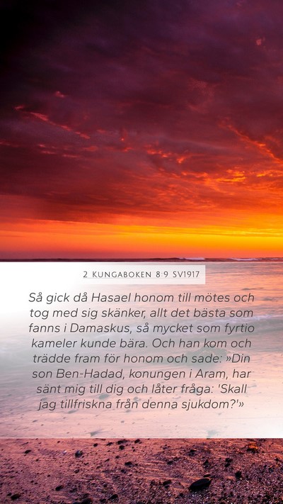 2 Kungaboken 8:9 SV1917 Bible Verse Image