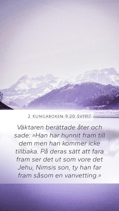 2 Kungaboken 9:20 SV1917 Bible Verse Image