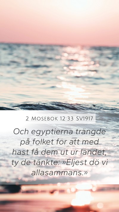 2 Mosebok 12:33 SV1917 Bible Verse Image