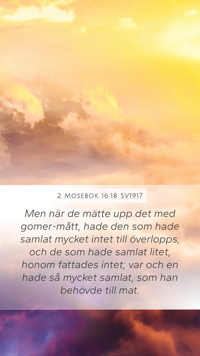 2 Mosebok 16:18 SV1917 Bible Verse Image