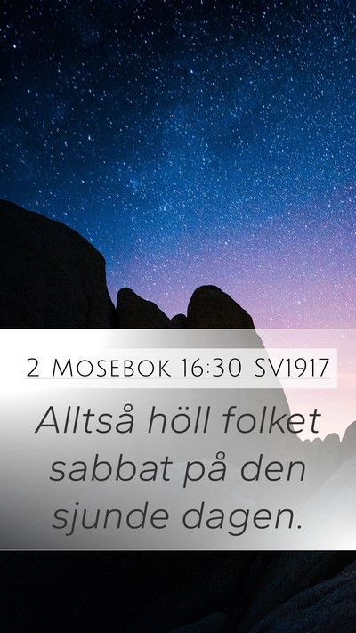 2 Mosebok 16:30 SV1917 Mobile Phone Wallpaper - Alltså höll folket sabbat på den sjunde - Mobile Bible Verse Wallpaper