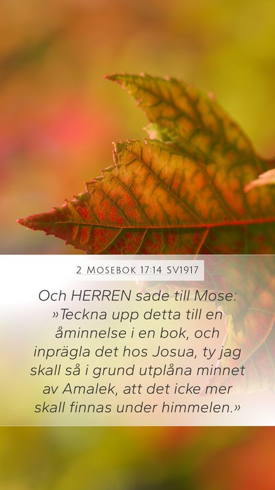 2 Mosebok 17:14 SV1917 Bible Verse Image