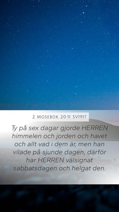2 Mosebok 20:11 SV1917 Bible Verse Image