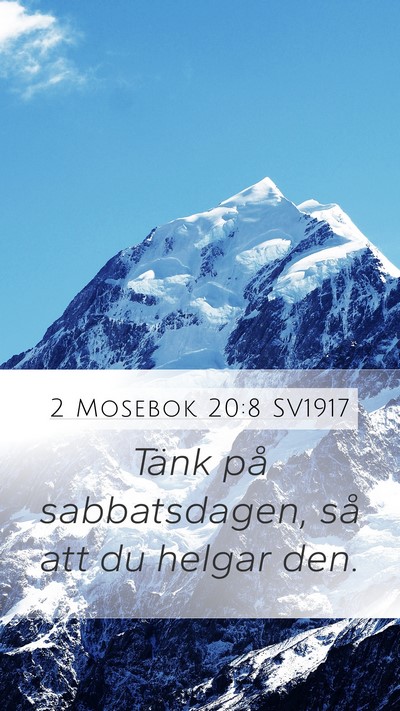 2 Mosebok 20:8 SV1917 Bible Verse Image