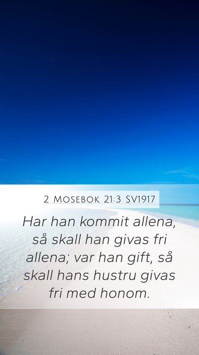 2 Mosebok 21:3 SV1917 Mobile Phone Wallpaper - Har han kommit allena, så skall han givas fri - Mobile Bible Verse Wallpaper