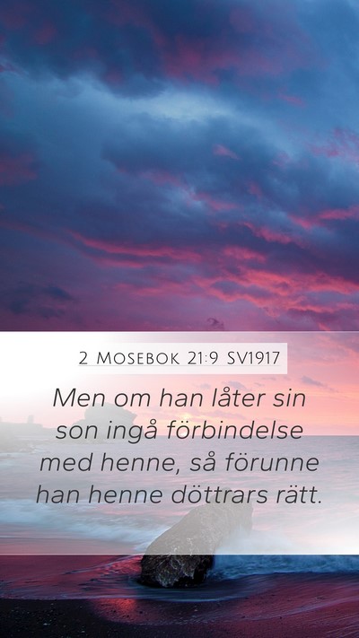 2 Mosebok 21:9 SV1917 Mobile Phone Wallpaper - Men om han låter sin son ingå förbindelse med - Mobile Bible Verse Wallpaper
