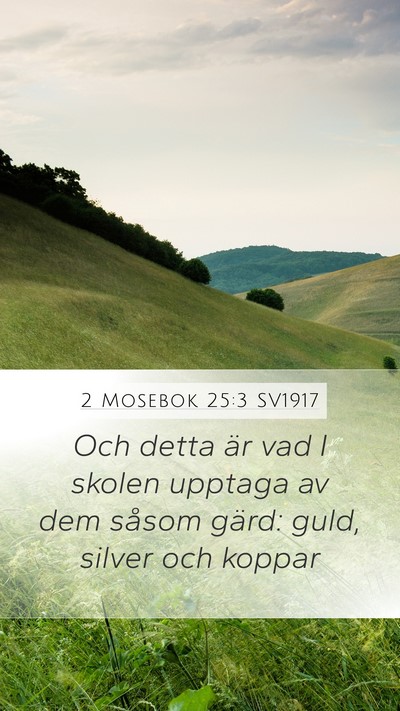 2 Mosebok 25:3 SV1917 Bible Verse Image