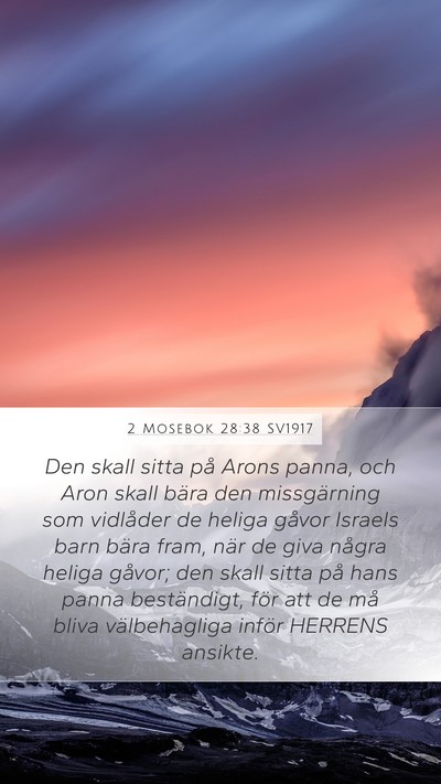 2 Mosebok 28:38 SV1917 Bible Verse Image