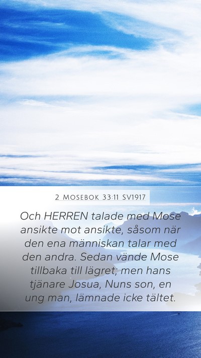 2 Mosebok 33:11 SV1917 Bible Verse Image