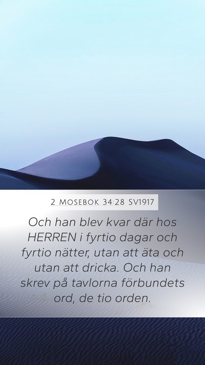 2 Mosebok 34:28 SV1917 Bible Verse Image