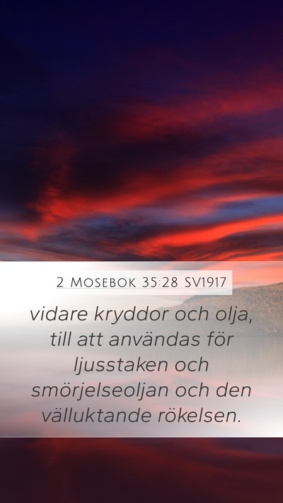 2 Mosebok 35:28 SV1917 Mobile Phone Wallpaper - vidare kryddor och olja, till att användas för - Mobile Bible Verse Wallpaper