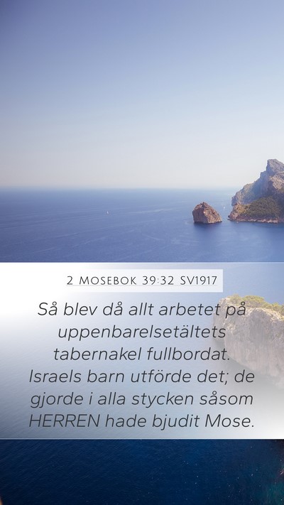 2 Mosebok 39:32 SV1917 Bible Verse Image