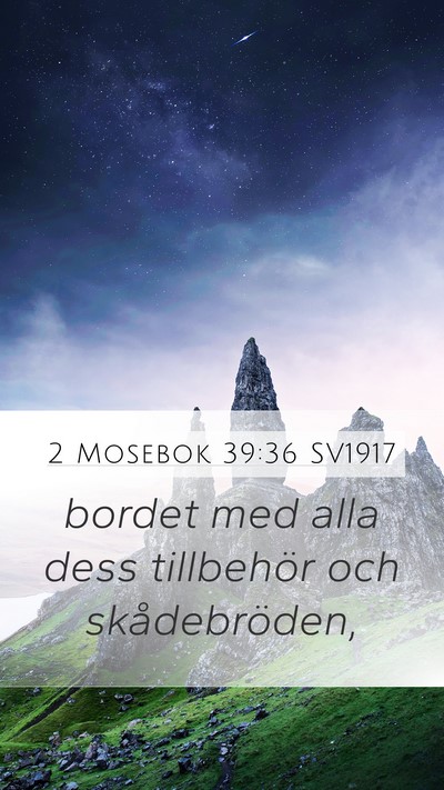2 Mosebok 39:36 SV1917 Bible Verse Image