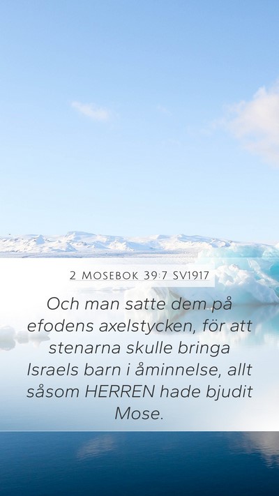 2 Mosebok 39:7 SV1917 Mobile Phone Wallpaper - Och man satte dem på efodens axelstycken, för - Mobile Bible Verse Wallpaper