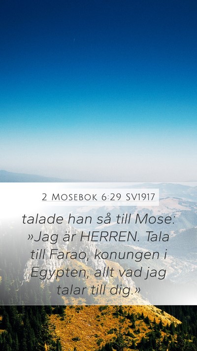 2 Mosebok 6:29 SV1917 Bible Verse Image