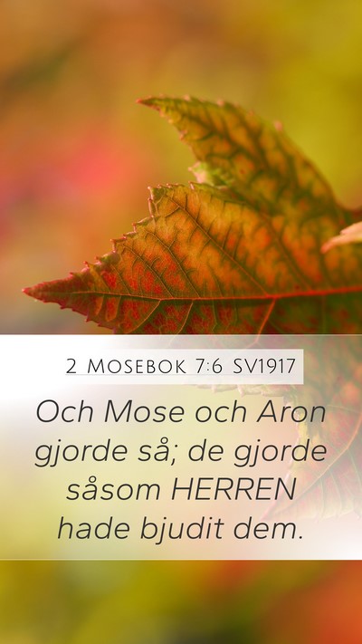 2 Mosebok 7:6 SV1917 Mobile Phone Wallpaper - Och Mose och Aron gjorde så; de gjorde såsom - Mobile Bible Verse Wallpaper