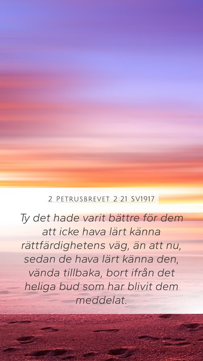2 Petrusbrevet 2:21 SV1917 Bible Verse Image