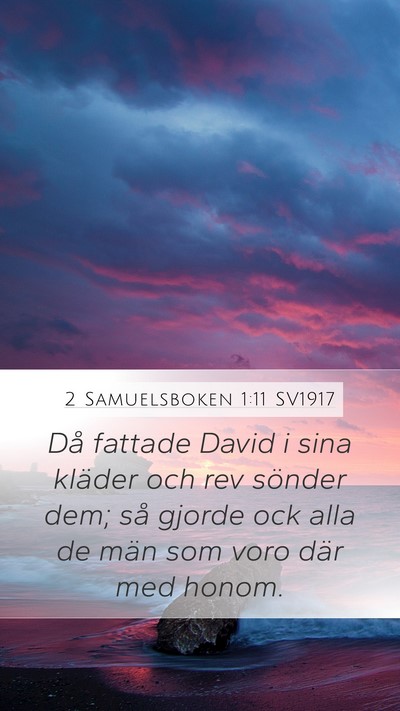 2 Samuelsboken 1:11 SV1917 Mobile Phone Wallpaper - Då fattade David i sina kläder och rev sönder - Mobile Bible Verse Wallpaper