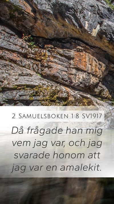 2 Samuelsboken 1:8 SV1917 Mobile Phone Wallpaper - Då frågade han mig vem jag var, och jag svarade - Mobile Bible Verse Wallpaper