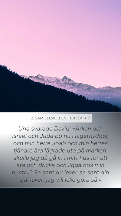 2 Samuelsboken 11:11 SV1917 Bible Verse Image