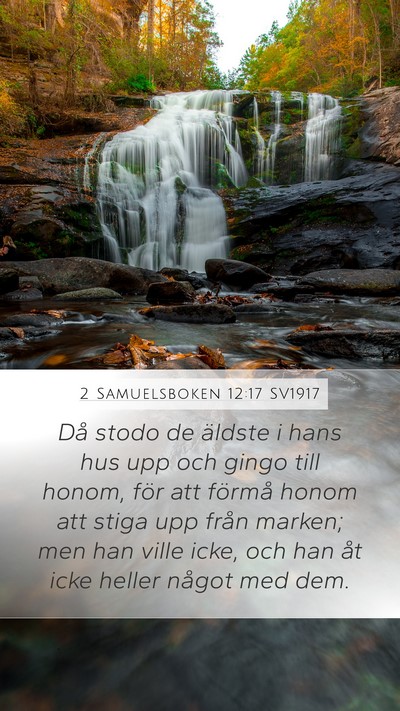 2 Samuelsboken 12:17 SV1917 Mobile Phone Wallpaper - Då stodo de äldste i hans hus upp och gingo - Mobile Bible Verse Wallpaper
