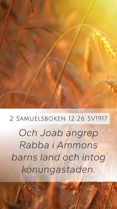 2 Samuelsboken 12:26 SV1917 Mobile Phone Wallpaper - Och Joab angrep Rabba i Ammons barns land och - Mobile Bible Verse Wallpaper
