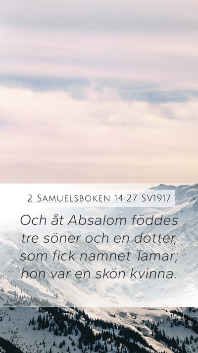 2 Samuelsboken 14:27 SV1917 Bible Verse Image