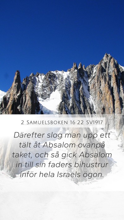 2 Samuelsboken 16:22 SV1917 Bible Verse Image
