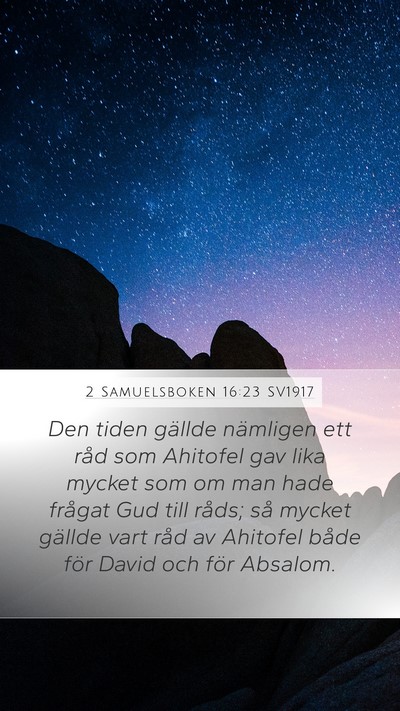 2 Samuelsboken 16:23 SV1917 Bible Verse Image