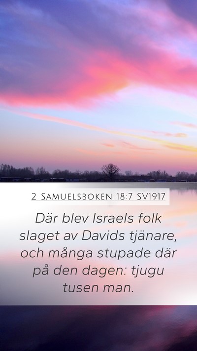 2 Samuelsboken 18:7 SV1917 Bible Verse Image