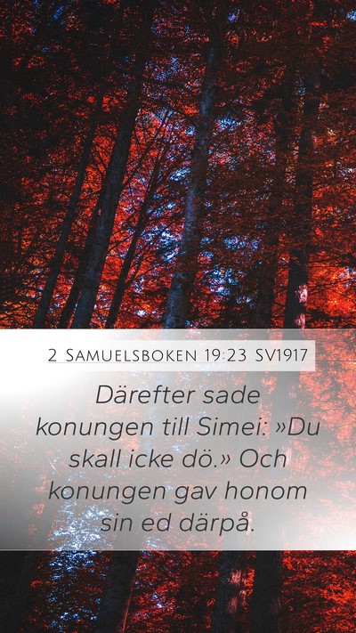 2 Samuelsboken 19:23 SV1917 Mobile Phone Wallpaper - Därefter sade konungen till Simei: »Du skall - Mobile Bible Verse Wallpaper