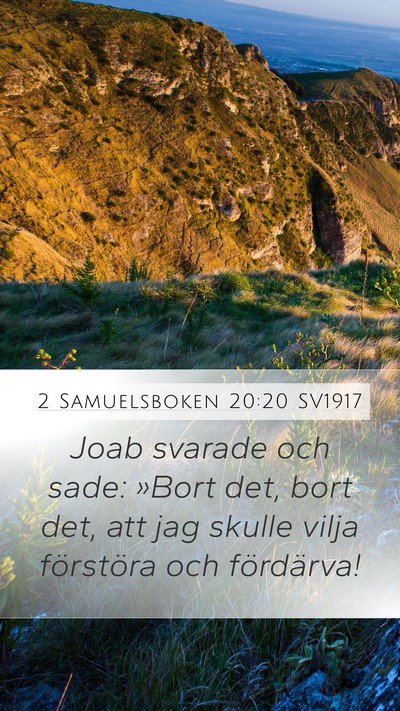 2 Samuelsboken 20:20 SV1917 Bible Verse Image