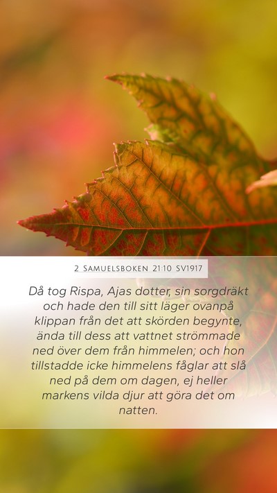 2 Samuelsboken 21:10 SV1917 Bible Verse Image