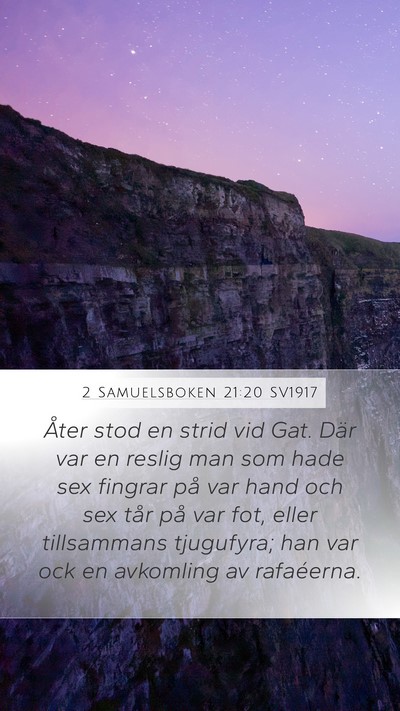 2 Samuelsboken 21:20 SV1917 Bible Verse Image