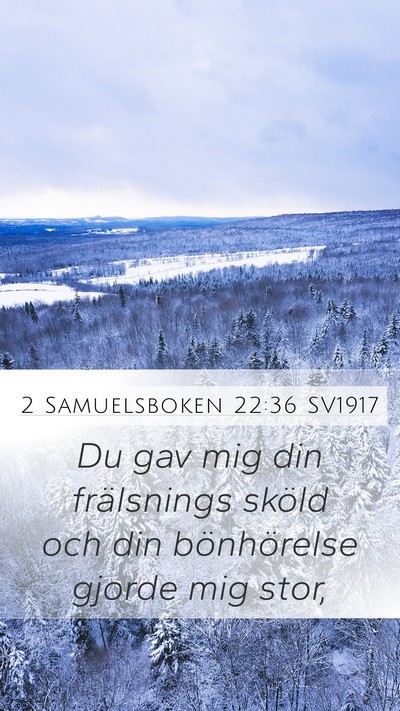2 Samuelsboken 22:36 SV1917 Mobile Phone Wallpaper - Du gav mig din frälsnings sköld och din - Mobile Bible Verse Wallpaper