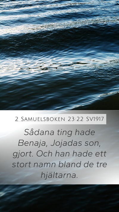 2 Samuelsboken 23:22 SV1917 Bible Verse Image