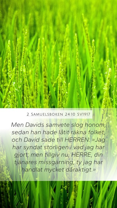 2 Samuelsboken 24:10 SV1917 Bible Verse Image