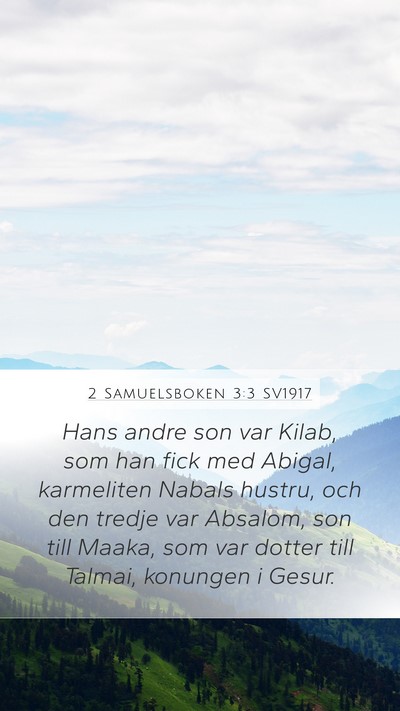 2 Samuelsboken 3:3 SV1917 Bible Verse Image