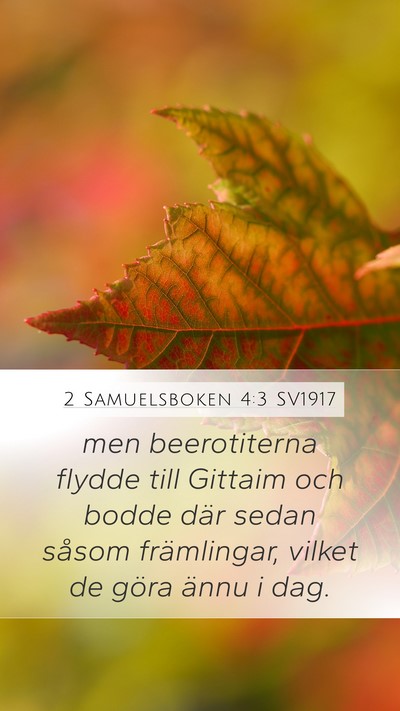 2 Samuelsboken 4:3 SV1917 Bible Verse Image