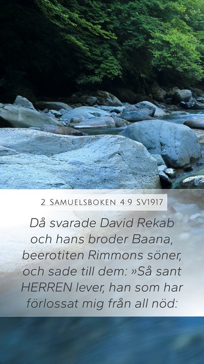 2 Samuelsboken 4:9 SV1917 Bible Verse Image