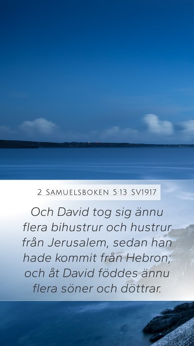 2 Samuelsboken 5:13 SV1917 Bible Verse Image